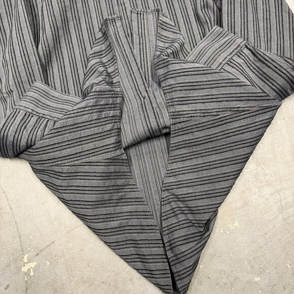 Ermenegildo Zegna Z Striped Dress Shirt Long Sleeve Button Up Grey 15 1/2 Medium - Picture 10 of 11